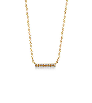 Diamond Bar Necklace - 14K Yellow Gold - Olive & Chain Fine Jewelry