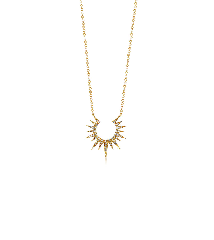 Diamond Sunburst Necklace - 14K Yellow Gold - Olive & Chain Fine Jewelry