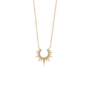 Diamond Sunburst Necklace - 14K Yellow Gold - Olive & Chain Fine Jewelry