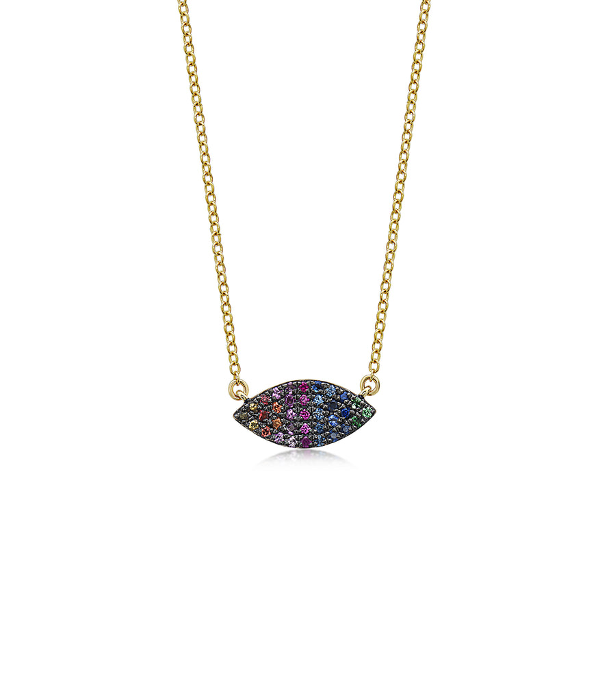 Rainbow Marquise Necklace - 14K Yellow Gold - Olive & Chain Fine Jewelry