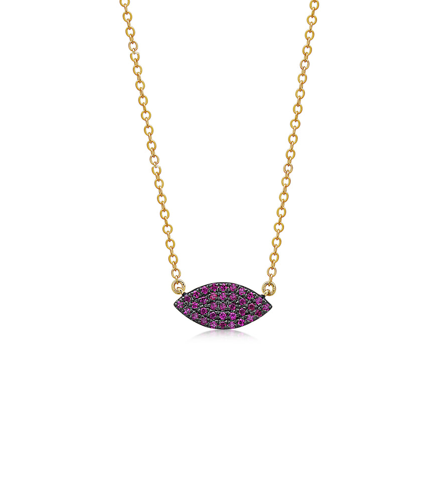 Ruby Marquise Necklace - 14K Yellow Gold - OLIVE & CHAIN Fine Jewelry