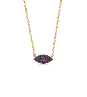 Ruby Marquise Necklace - 14K Yellow Gold - OLIVE & CHAIN Fine Jewelry