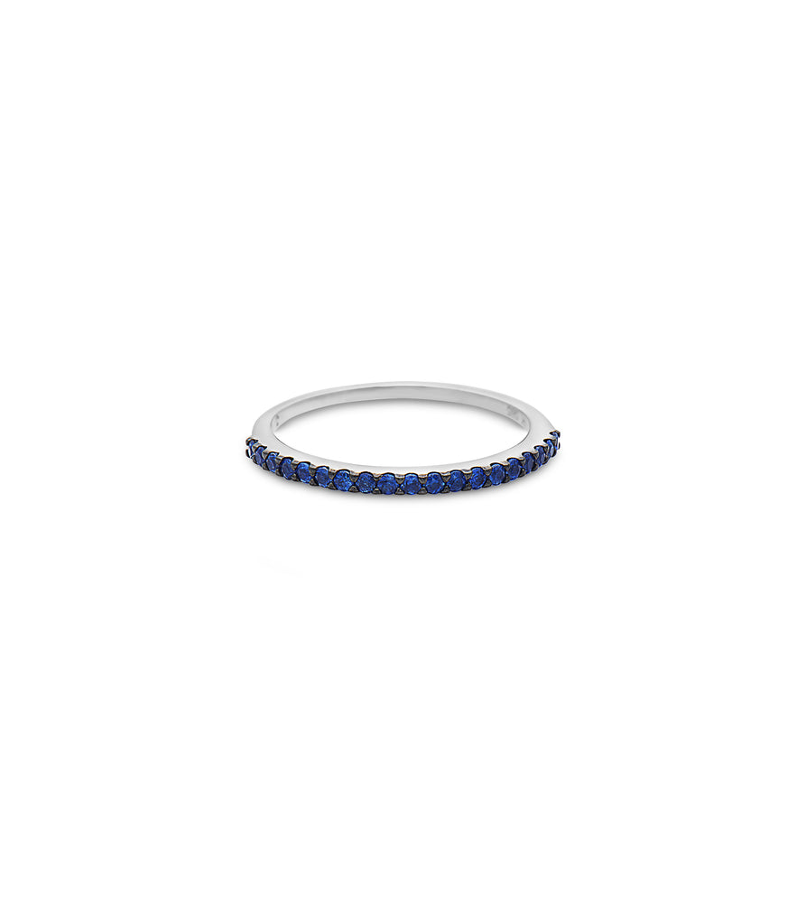 Sapphire Stackable Band - 14K White Gold / 5 - OLIVE & CHAIN Fine Jewelry