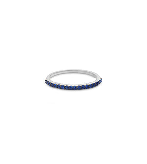 Sapphire Stackable Band - 14K White Gold / 5 - OLIVE & CHAIN Fine Jewelry