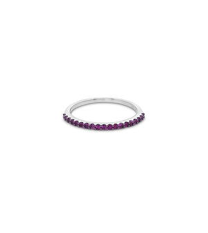 Pink Sapphire Stackable Band - 14K White Gold / 5 - Olive & Chain Fine Jewelry