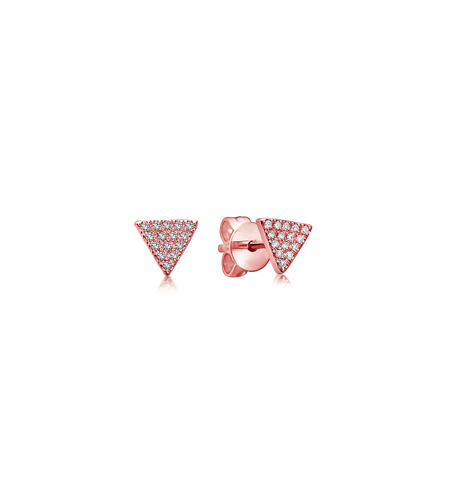 Diamond Triangle Stud Earring - 14K Rose Gold / Small / Pair - OLIVE & CHAIN Fine Jewelry