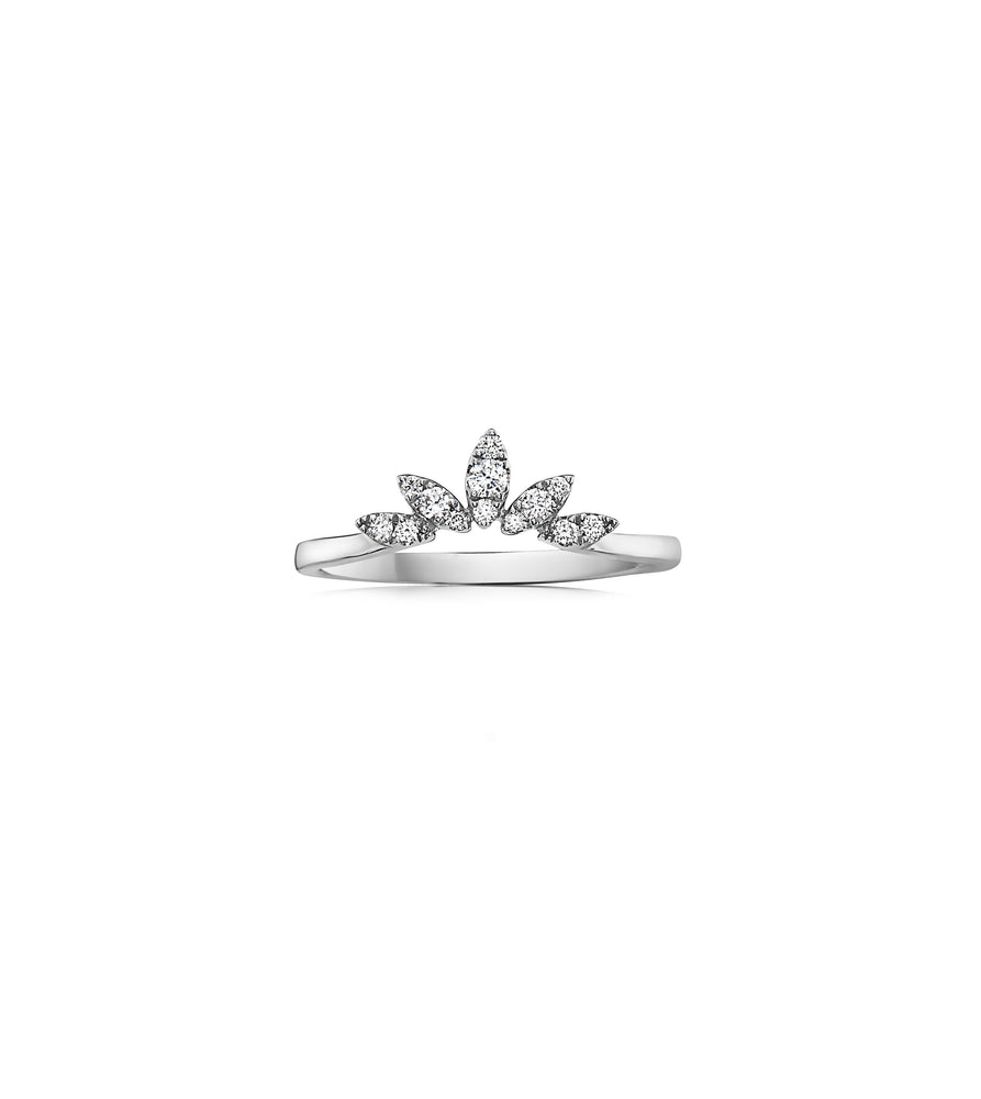 Diamond Marquise Chevron Ring - 14K White Gold / 5 - OLIVE & CHAIN Fine Jewelry