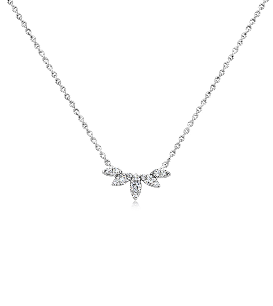 Diamond Chevron Necklace - 14K White Gold - Olive & Chain Fine Jewelry
