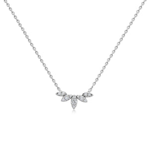 Diamond Chevron Necklace - 14K White Gold - Olive & Chain Fine Jewelry