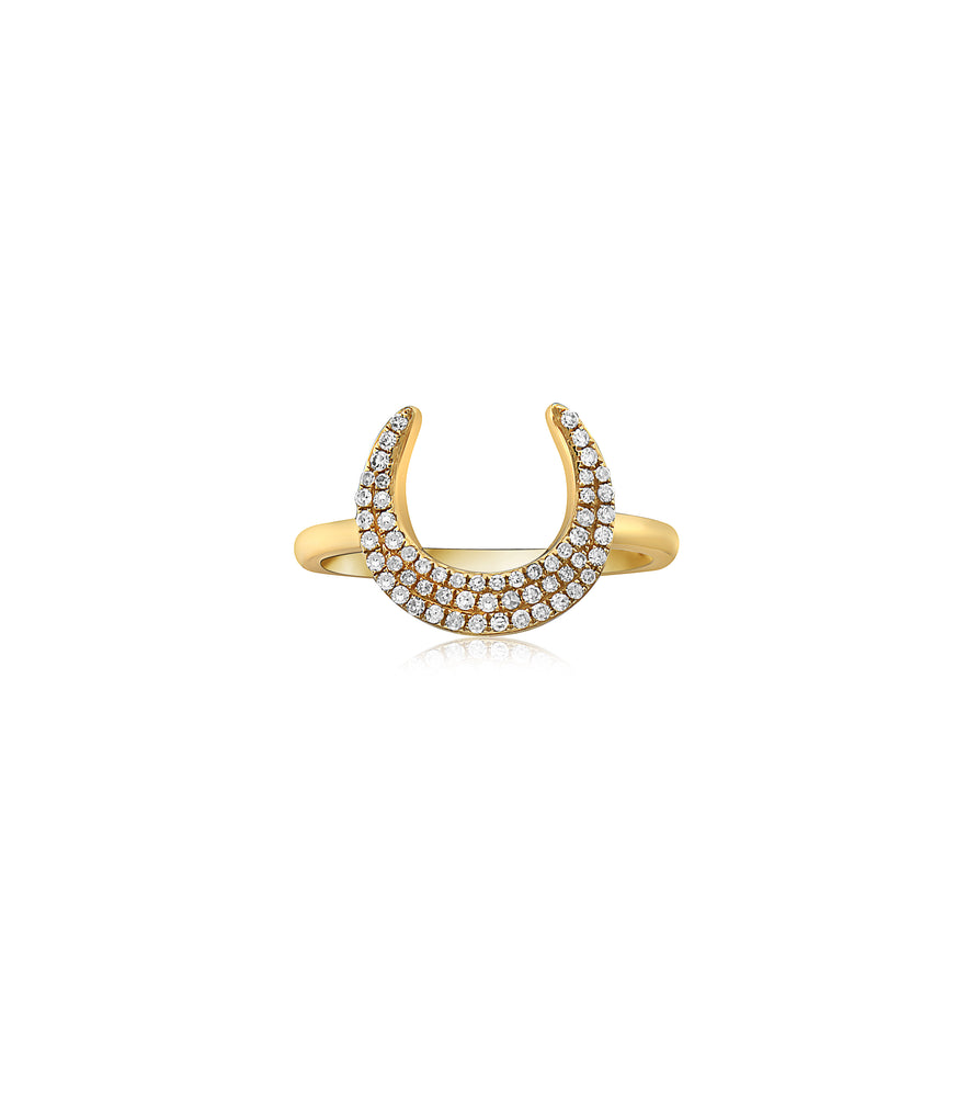 Diamond Horn Ring - 14K Yellow Gold / 5 - Olive & Chain Fine Jewelry
