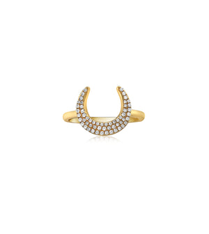 Diamond Horn Ring - 14K Yellow Gold / 5 - Olive & Chain Fine Jewelry
