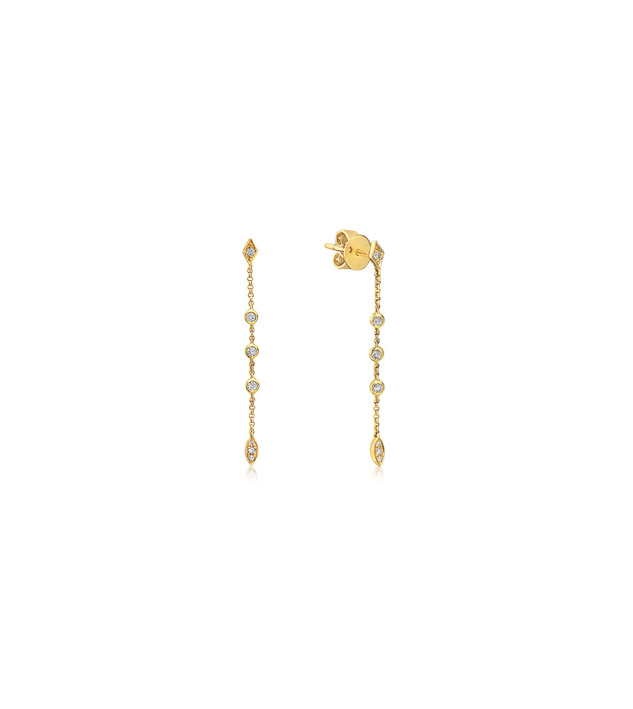 Diamond Chain Drop Earring - 14K Yellow Gold - Olive & Chain Fine Jewelry