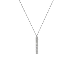 Diamond Vertical Bar Necklace - 14K White Gold - OLIVE & CHAIN Fine Jewelry