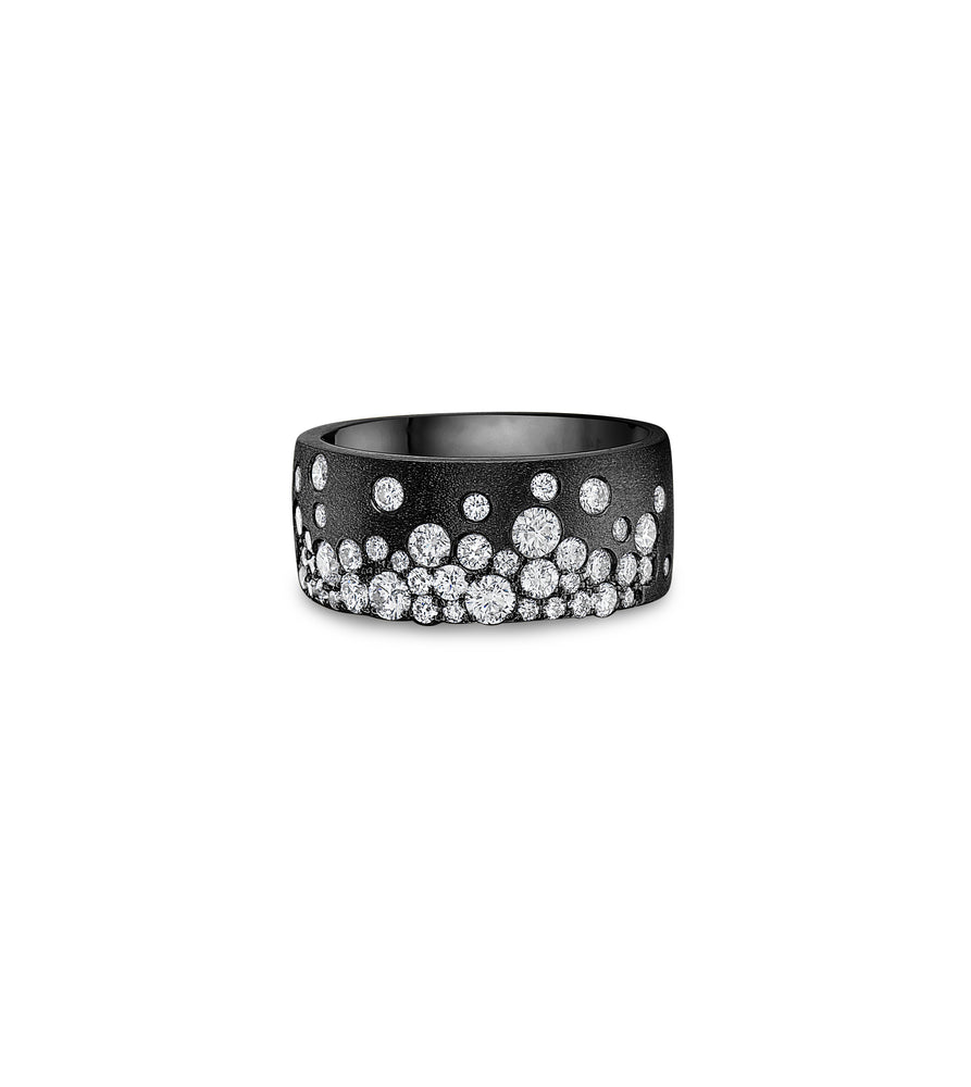 Diamond Celestial Signature Cigar Band - 14K Black Gold / 5 - Olive & Chain Fine Jewelry