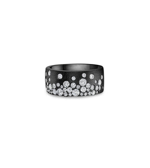 Diamond Celestial Signature Cigar Band - 14K Black Gold / 5 - Olive & Chain Fine Jewelry