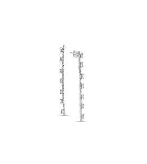 Diamond Baguette Bar Earring - 14K - OLIVE & CHAIN Fine Jewelry
