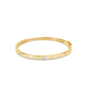 Diamond Dot Bangle - 14K Yellow Gold - OLIVE & CHAIN Fine Jewelry