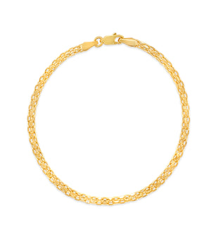 14k Gold Bismark Chain Bracelet - 14K Yellow Gold / 2.8mm / 6.5 inch - OLIVE & CHAIN Fine Jewelry