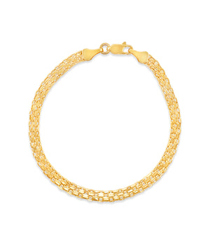 14k Gold Bismark Chain Bracelet - 14K Yellow Gold / 4.2mm / 6.5 inch - OLIVE & CHAIN Fine Jewelry