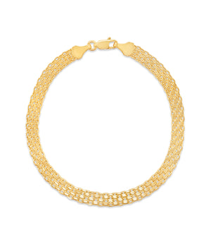 14k Gold Bismark Chain Bracelet - 14K Yellow Gold / 5.7mm / 6.5 inch - OLIVE & CHAIN Fine Jewelry