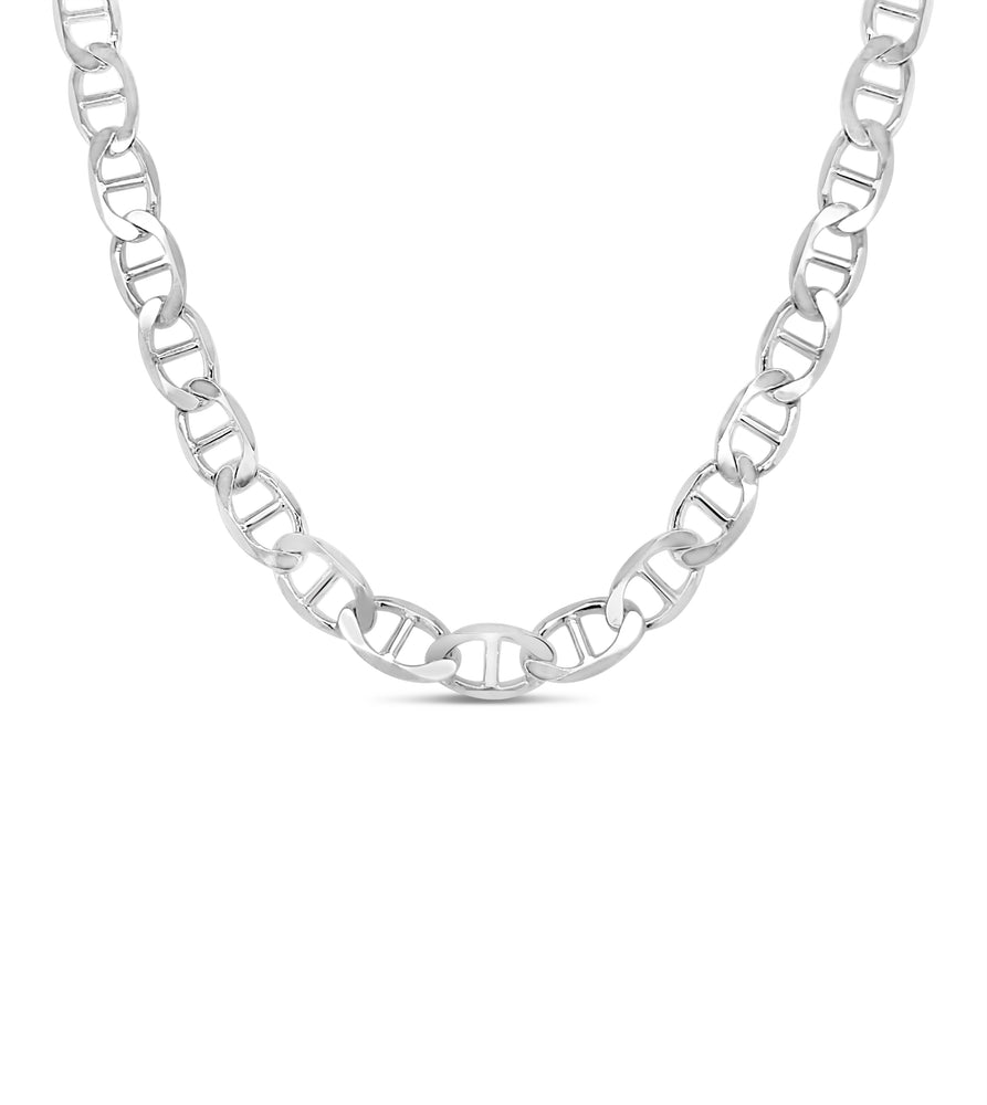 Silver Flat Mariner Chain Necklace - 14K  - Olive & Chain Fine Jewelry