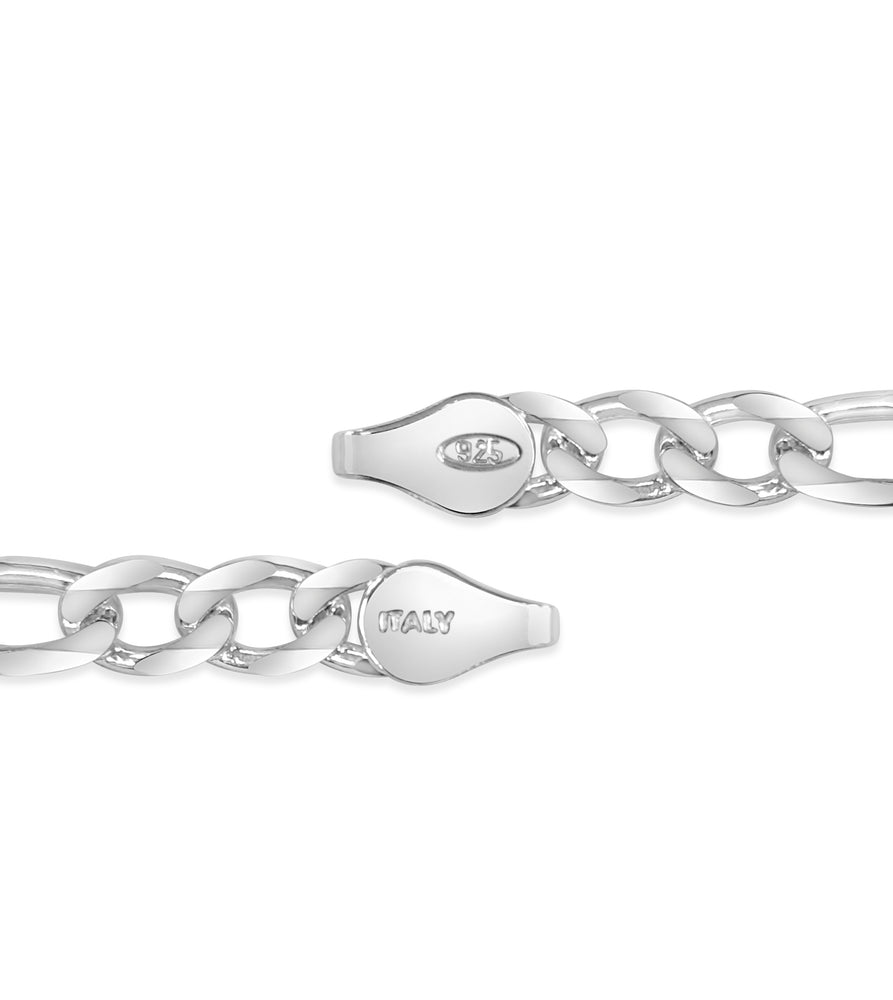 Silver Figaro Link Chain Anklet - 14K  - Olive & Chain Fine Jewelry