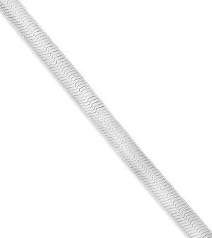 Silver Herringbone Chain Bracelet - 14K  - Olive & Chain Fine Jewelry