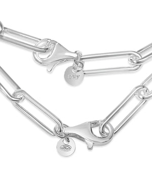 Silver Paperclip Link Chain Bracelet - 14K  - Olive & Chain Fine Jewelry