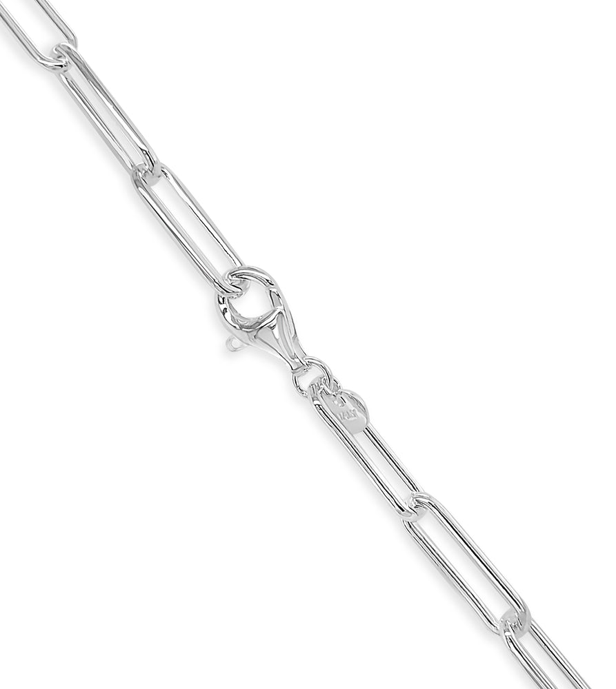 Silver Paperclip Link Chain Bracelet - 14K  - Olive & Chain Fine Jewelry