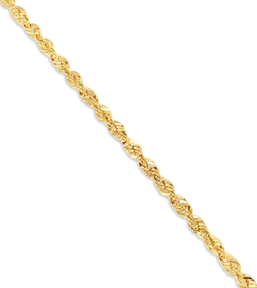 Solid 14k Gold Rope Chain Bracelet - 14K - OLIVE & CHAIN Fine Jewelry