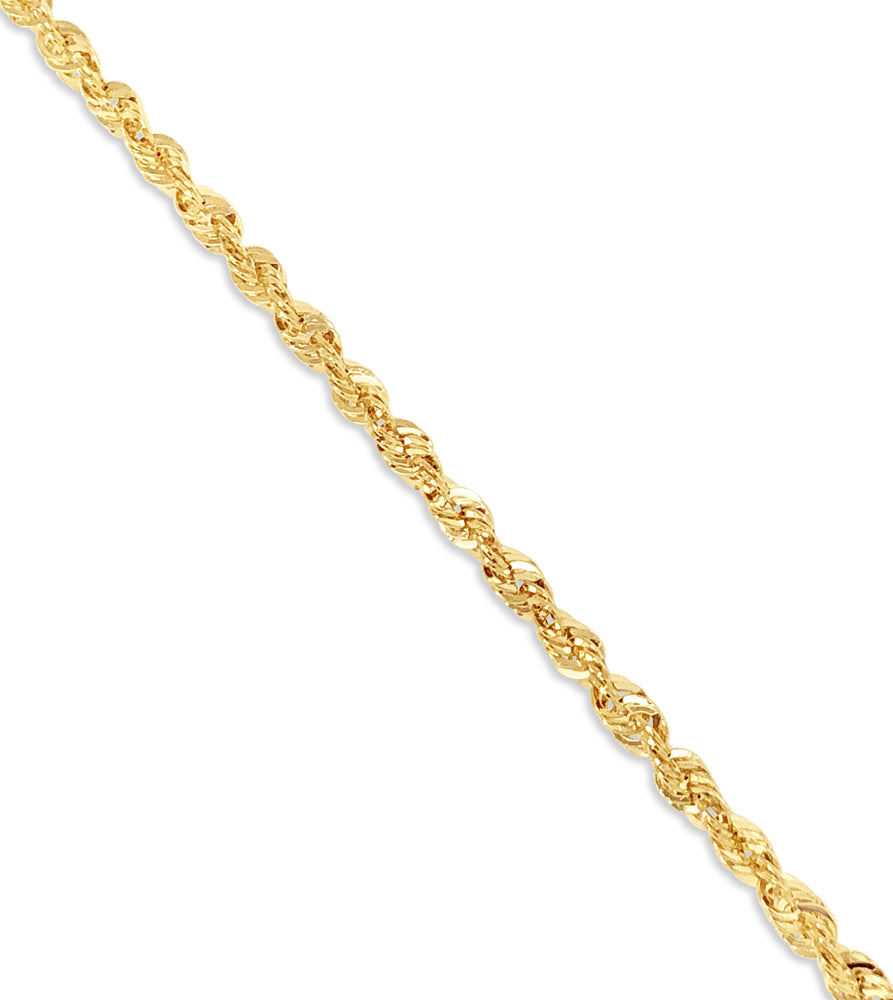 Solid 14k Gold Rope Chain Bracelet - 14K  - Olive & Chain Fine Jewelry