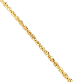 Solid 14k Gold Rope Chain Bracelet - 14K - OLIVE & CHAIN Fine Jewelry