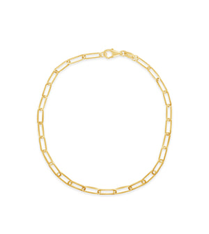 14K Gold Paperclip Chain Bracelet - 14K Yellow Gold / 2.5mm - OLIVE & CHAIN Fine Jewelry