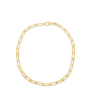 14K Gold Paperclip Chain Bracelet - 14K Yellow Gold / 2.5mm - Olive & Chain Fine Jewelry