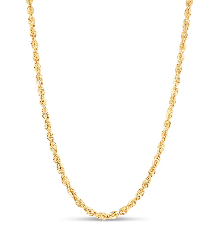 Solid 14k Gold Rope Chain Necklace - 14K - OLIVE & CHAIN Fine Jewelry