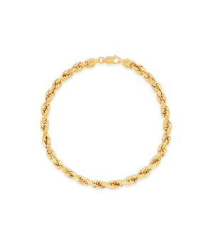 Solid 14k Gold Rope Chain Bracelet - 14K - OLIVE & CHAIN Fine Jewelry