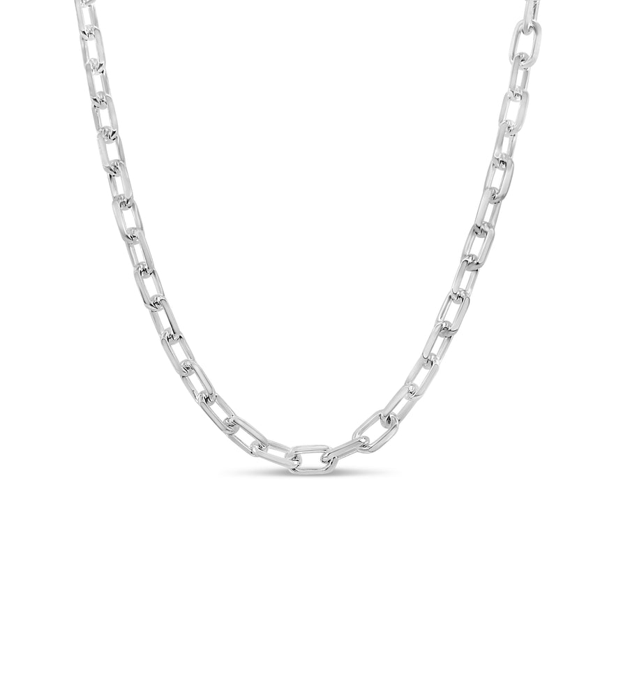 Silver Anchor Link Forzatina Chain Necklace - 14K  - Olive & Chain Fine Jewelry