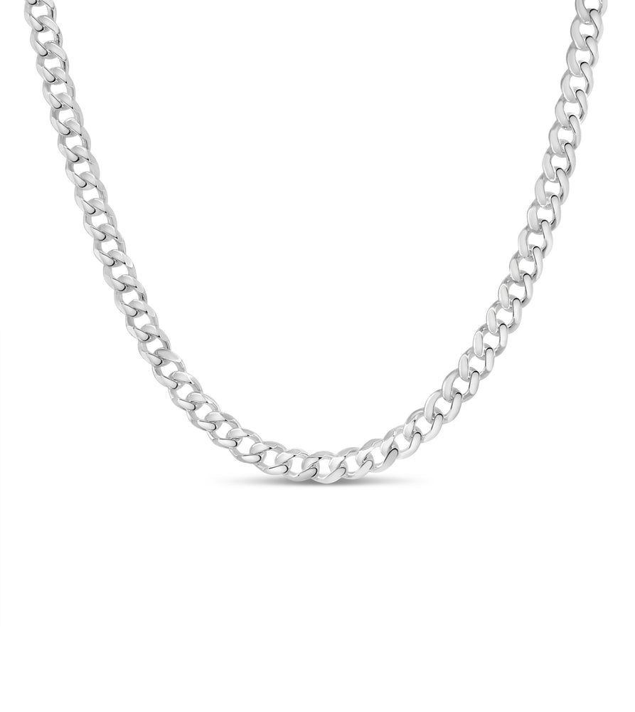 Silver Curb Link Chain Necklace - 14K  - Olive & Chain Fine Jewelry