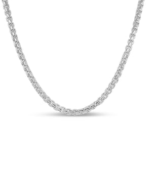 Silver Round Box Chain Necklace - 14K  - Olive & Chain Fine Jewelry