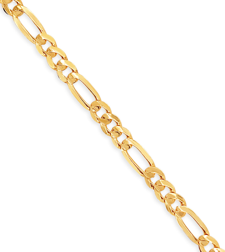 14k Gold Figaro Link Chain Bracelet - 14K - OLIVE & CHAIN Fine Jewelry