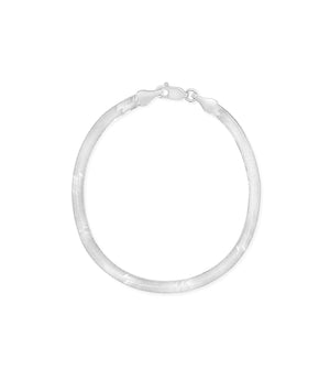 Silver Herringbone Chain Bracelet - 14K  - Olive & Chain Fine Jewelry
