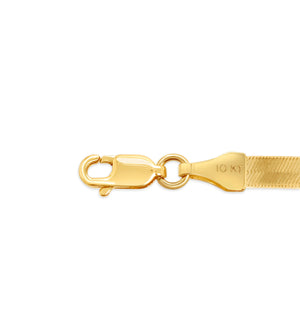 10k Gold Herringbone Chain Bracelet - 14K  - Olive & Chain Fine Jewelry