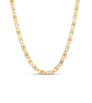 14k Valentino Tri-Color Chain Necklace - 14K - OLIVE & CHAIN Fine Jewelry