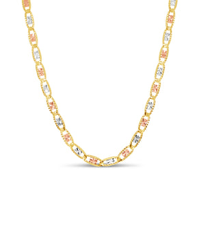 14k Valentino Tri-Color Chain Necklace - 14K  - Olive & Chain Fine Jewelry