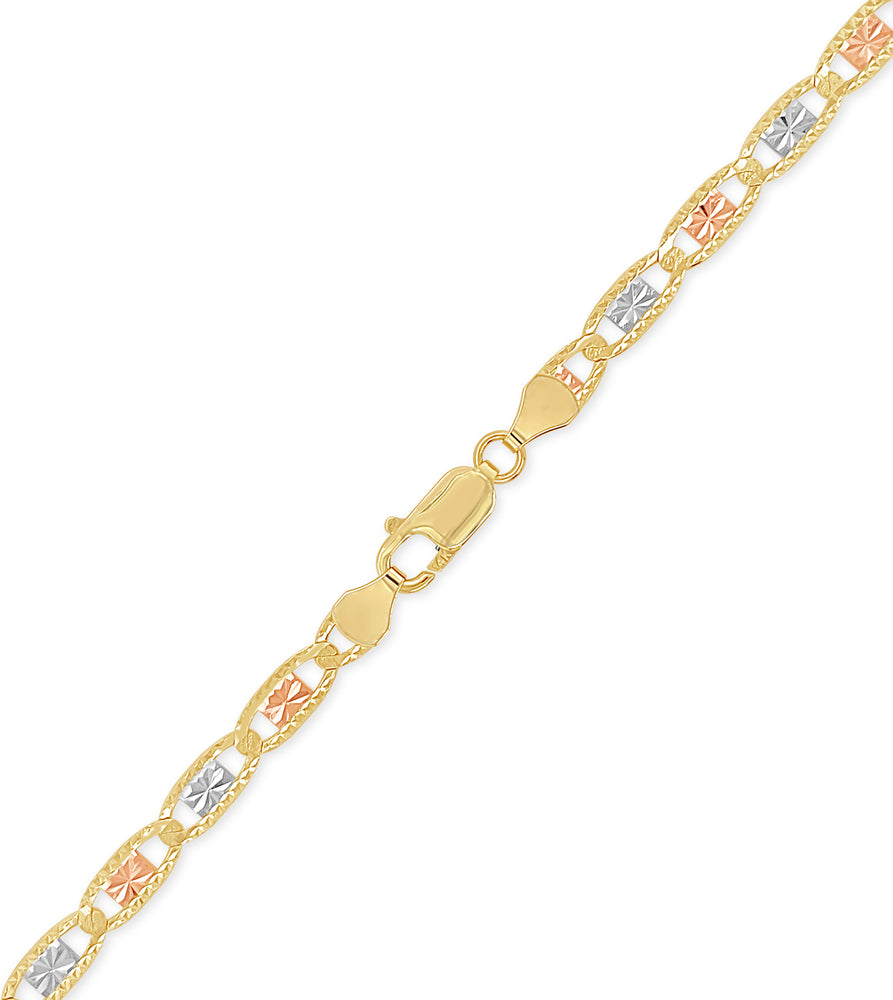 14k Valentino Tri-Color Chain Bracelet - 14K  - Olive & Chain Fine Jewelry