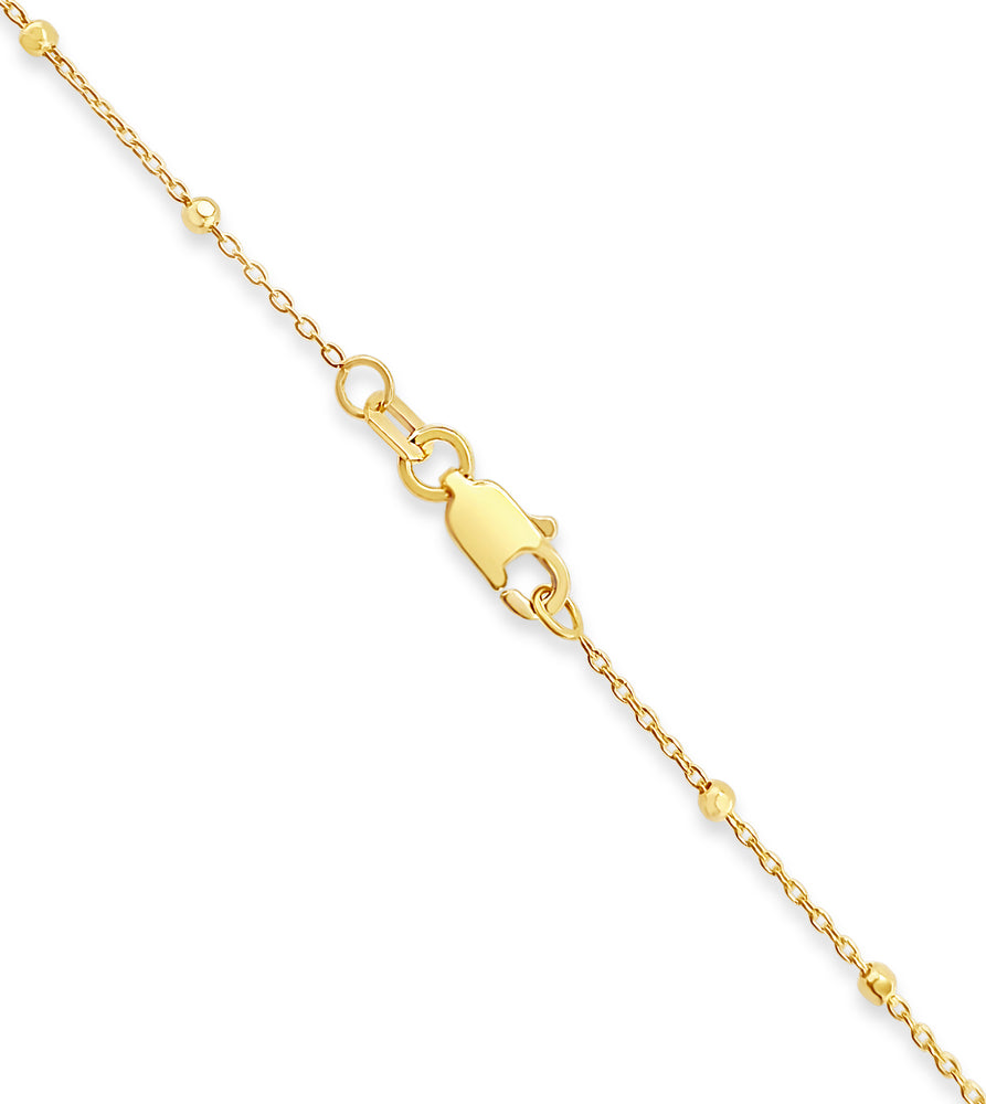 14k Gold Dainty Satellite Bead Chain Necklace - 14K  - Olive & Chain Fine Jewelry