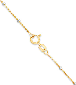 14k Gold Dainty Satellite Bead Chain Necklace - 14K  - Olive & Chain Fine Jewelry