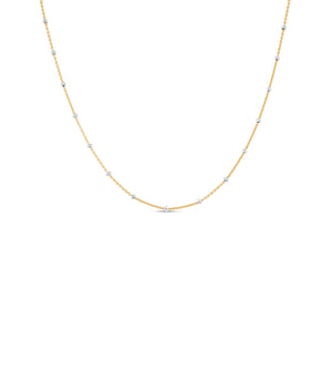 Double Layer Gold Necklace Set / Satellite Bead Chain Choker / Two