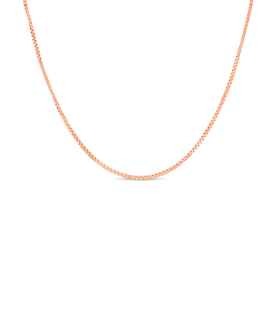 14k Rose Gold Box Chain Necklace - 14K  - Olive & Chain Fine Jewelry
