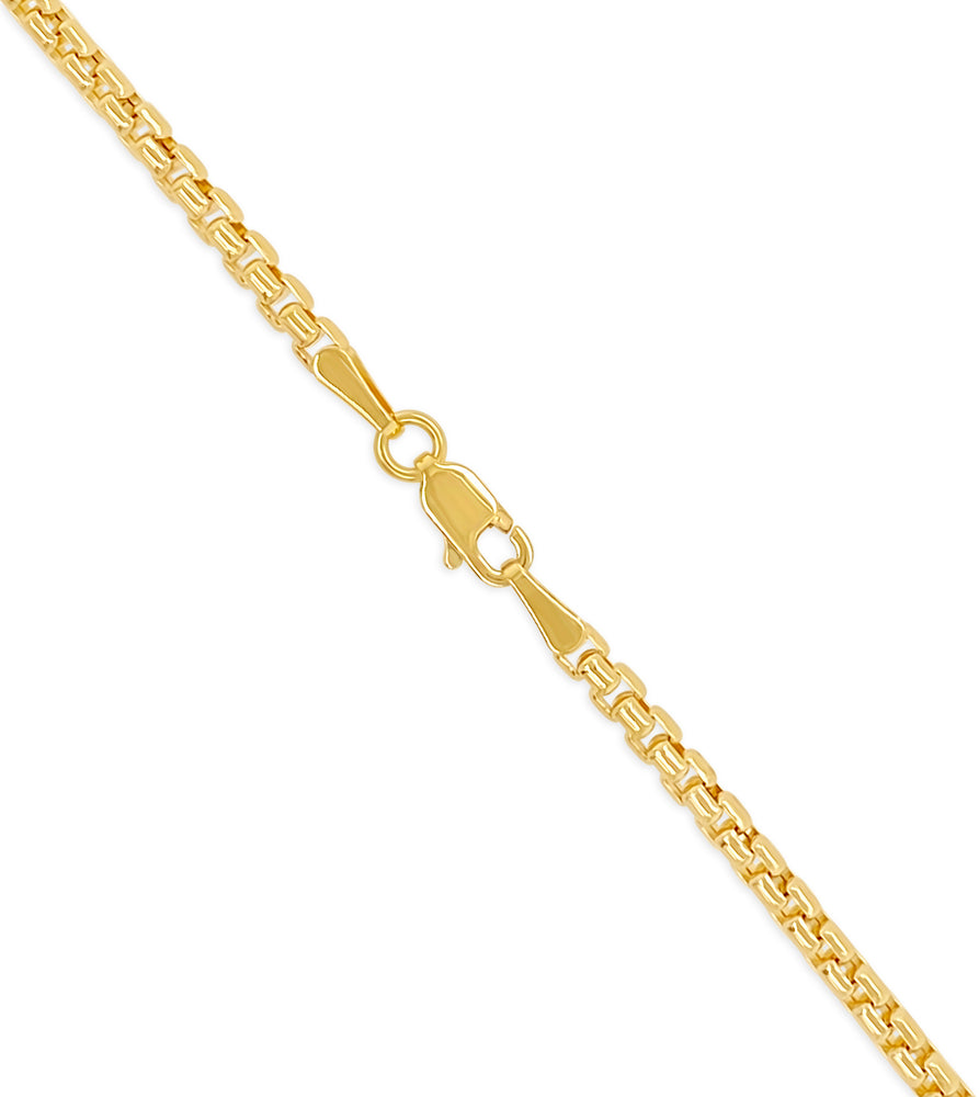 14k Gold Round Box Chain Necklace - 14K - OLIVE & CHAIN Fine Jewelry